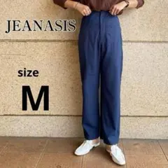 【JEANASIS 】ネイビー ハイウエストパンツ スラックス　脚長効果　【М】