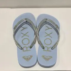 ROXY キッズ ビーチサンダル ラメ入り ライトブルーのサムネイル