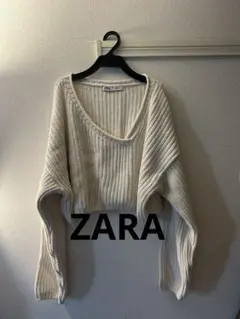 最終値下ZARA クリーム色 クロップドニットセーター