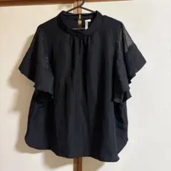 HK WORKS LONDON 半袖ブラウス LL 黒