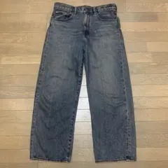 GU.ジーユー.バギージーンズ.66ブルー.32