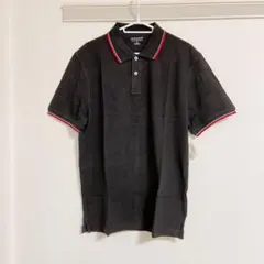 ポロシャツ コットンピケ スリムフィット メンズ　ブラック　日本サイズL