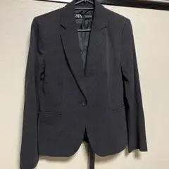 ZARA ブラック ドット柄 テーラードジャケット