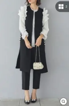 FRENE ポケットパール付きボンディングロングベスト