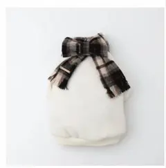 犬服 チェック柄マフラー付きプルオーバー Mサイズ