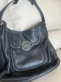 トリーバーチ　ブラックレザー ハンドバッグ