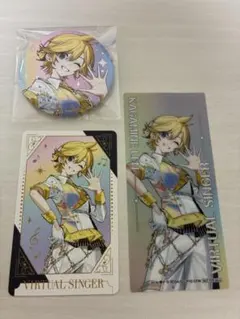 プロセカ5周年感謝祭グッズ鏡音レン　缶バッジ　グリーティングカード　クリアしおり