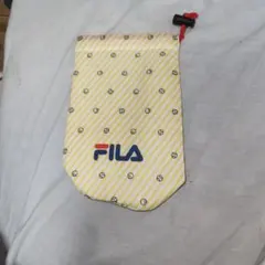 FILA 巾着型ポーチ イエロー ストライプ テニスボール柄のサムネイル