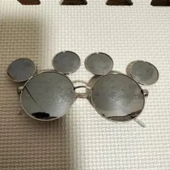 美品 ミッキーマウス型シルバーミラーサングラス