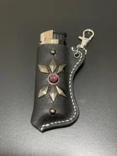 イタリアンレザー　レザーキーホルダースタッズ　htc CALEE schott