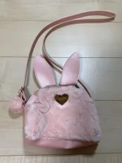 メゾピアノ ショルダーバッグ ファー素材 うさぎ ピンク
