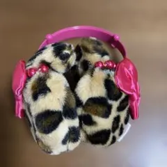 ディズニーリゾート　ミニー　耳当て　ヒョウ柄