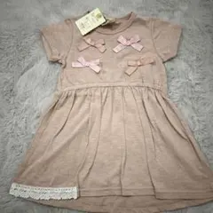 新品！キッズ子ども女の子 半袖ワンピース 100cmウズランドリボンピンクレースのサムネイル
