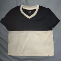 GAP ギャップ カットソー 半袖Tシャツ 110cm 黒白 バイカラー