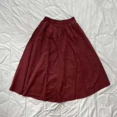 GUロングスカート ワインレッド