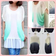 アールピーエス　グラデーションカーディガン　春ニット　サマーニット