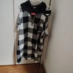 Xgirl チェック柄 フード付きワンピース