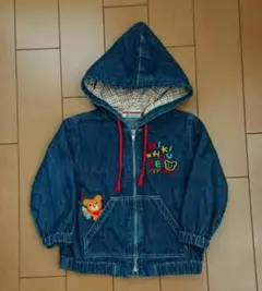 ミキハウス フード付き デニム パーカー ジャケット プッチーくん