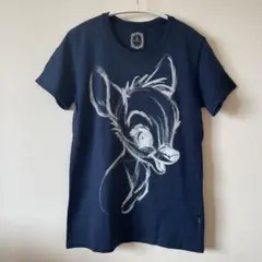 Selframe タヤマアツロウ　ディズニーバンビイラスト Tシャツ ネイビー