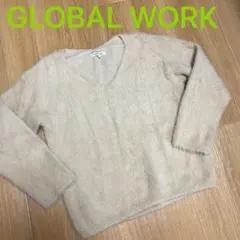 グローバルワーク　モヘヤ調ニット　L