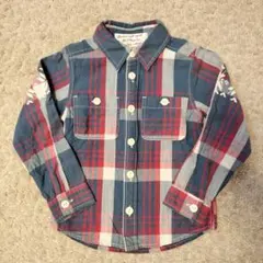 F.O.KIDS　長袖シャツ　チェック柄　バック刺繍　120サイズ