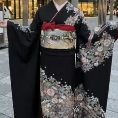 お得】【草履バッグ付】豪華古典柄 梅・花文様 金彩調 華やか振袖 フル