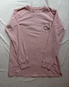 ロングTシャツ　ピンク　メンズS