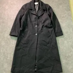 6W3　メキシコ製 チェスターコート モード 無地 ロング　古着