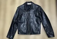 ブラックレザージャケット 古着