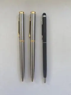 三菱　ボールペンセット 3本 シルバー ブラック メタル製