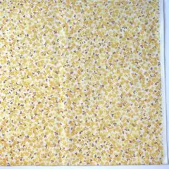 綿接着布 小花柄 イエロー系 接着芯 約110cm幅×約50cm