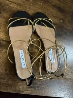 AQUAZZURA ゴールド レースアップ サンダルのサムネイル