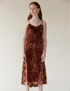 ミジョンパーク MIJEON PARK ベロア キャミワンピース バックオープン