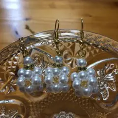 お値下げ中‼️パール調 ビーズピアス・ペンダントトップ