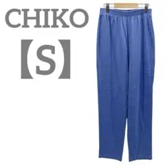 CHIKO 【S】カジュアルパンツ 綿混 総ゴム 無地 ブルー