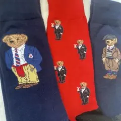 ポロラルフローレンのメンズ用ソックス、3足セット サイズ26-28cm、新品