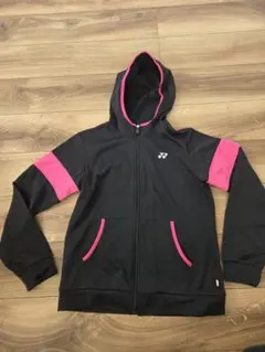 YONEX フード付きウォームアップウェア 黒/ピンク