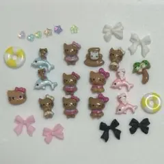 ハローキティ ネイルパーツ 16個セット＋おまけ　 日焼けキティ