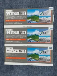 【3枚セット】日本スキー場開発 リフト＆アクティビティ割引券 白馬・岩岳などのサムネイル