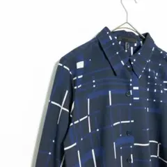 【美品】ICB⭐️洗える とろみ シャツ ブラウス　総柄 チェック ゆったりのサムネイル