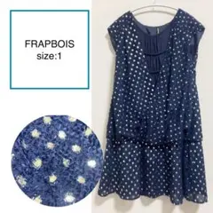 FRAPBOIS フラボア ドット柄ワンピース ネイビー 1 Sのサムネイル