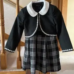 フォーマルチェック柄ドレス（ブラック）120cm