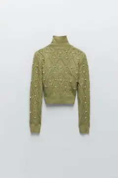【美品】ZARA ザラ フェイクパール付き ニット セーター　トップス