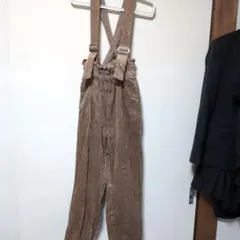 ブラウン コーデュロイ サスペンダーオーバーオール 100cm~