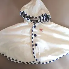 【美品】ミキハウス フード付きポンチョ 70-90cm MIKIHOUSE