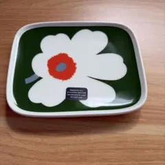 マリメッコ　ウニッコ60周年記念限定品　グリーン　プレート　皿　スクエア