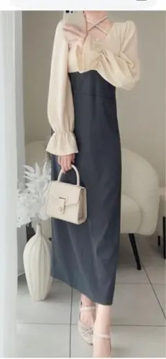 ♡mily biletレイヤード風キャンディースリーブドッキングワンピース