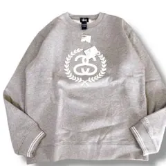 タグ付き old stussy スウェット ワールドツアーロゴ　紺タグ　グレー