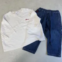 バースデイ シェリール ロングTシャツ デニムパンツ セット 80cm 保育園着のサムネイル