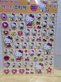 韓国ダイソー ハローキティ シール2枚セット 立体・透明